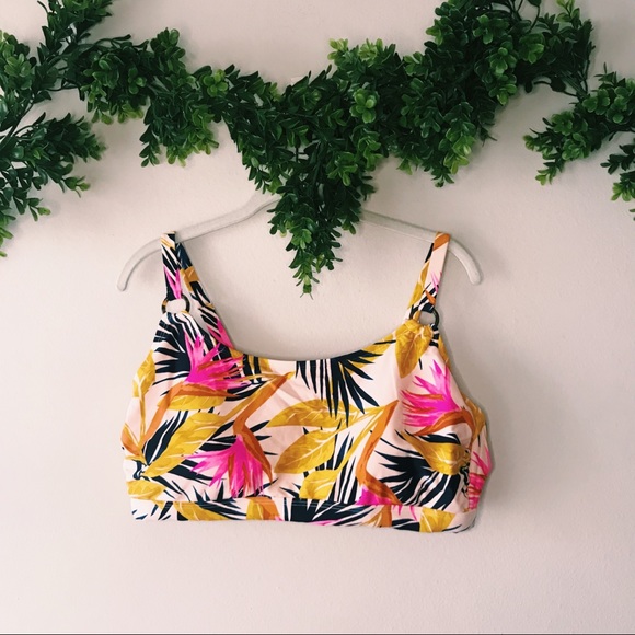 Xhilaration Pink Palm Tree Bathing Suit Top sz 20W